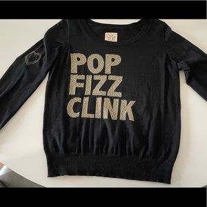 Chaser Pop Fizz Clink Black Sweater